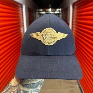 Harley Davidson Snapback Hat Navy Winged